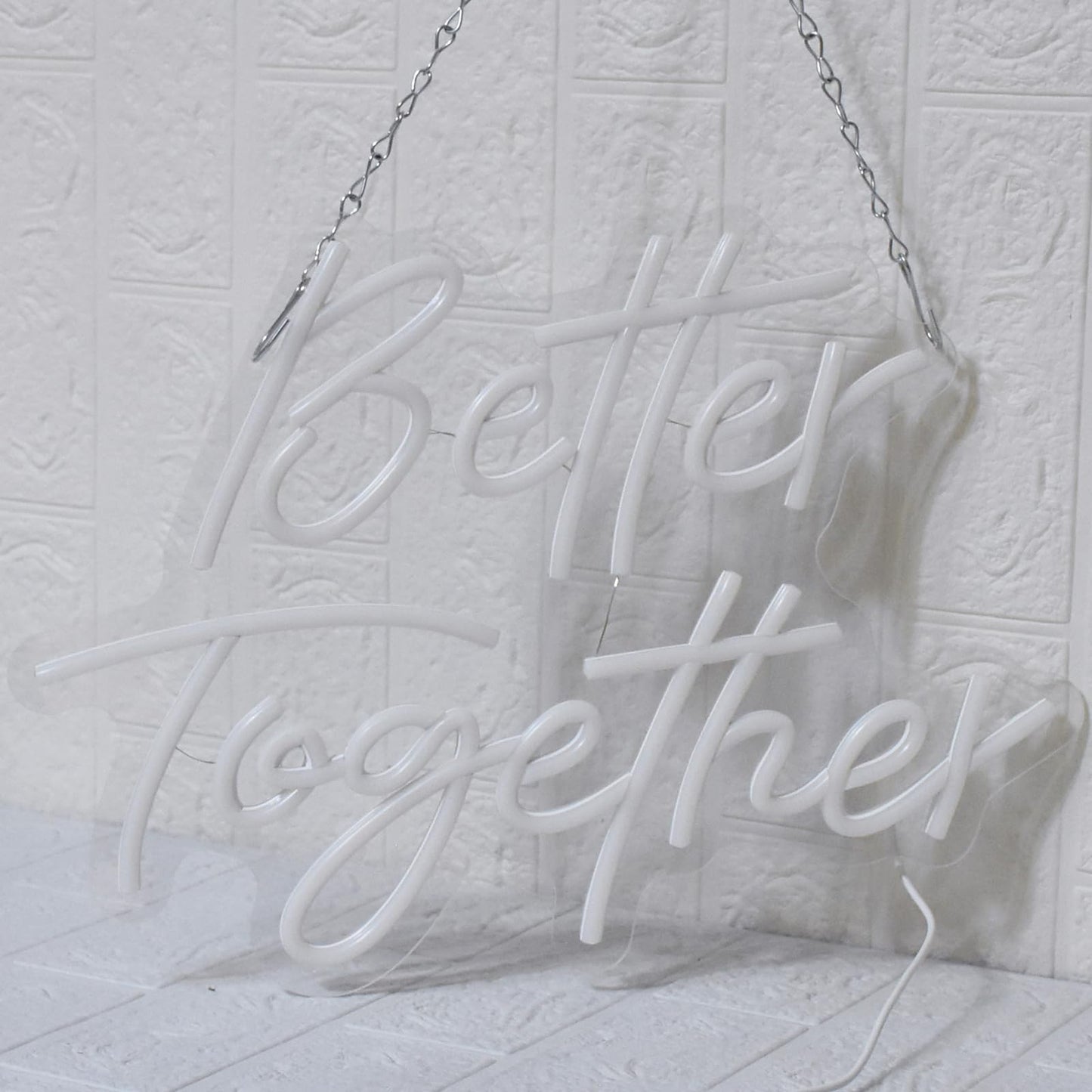 UExnkj-Y Better Together Neon Sign, Wedding Neon Sign, LED Neon Light for Wall Decor, Warm White Led Neon Light USB Dimmable Letters Neon Signs for Wedding, Engagement Party