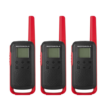 Motorola Solutions, Portable FRS, T210, Talkabout, Two-Way Radios, Rechargeable, 22 Channel, 20 Mile, Black W/Red, 2 Pack