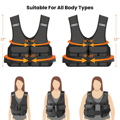 DMDG Adjustable Weighted Vest for Woman Men With Shoulder Pads 2-18 lbs, Weighted Vest For Walking, Running, Cross Training, Muscle Building,Improve Bone Health- Comfortable, Washable