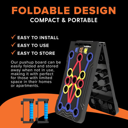 ATA-Strength Heavy-Duty 15-in-1 Foldable Push Up Board gym gift for men and women with Adjustable Grip Strengthener, skipping Rope, and 3 Resistance Bands Comprehensive Home Workout System for Targeted Muscle Training and Enhanced Grip Strength