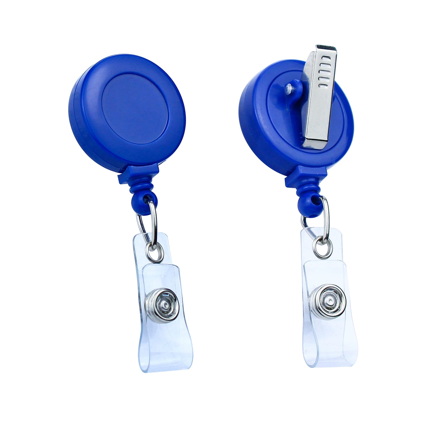 100 PackRetractable Badge Reels – ID Card Holder Clip with Clear Vinyl Strap, Swivel Alligator Clip – Work Badge Holder, Key Card Holder, ID Card Holder for Badge (Blue)