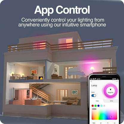 Intermatic ABRA BR30 Wi-Fi Smart Bulb, 750 Lumens - Voice Controlled RGB Color Changing LED, Compatible with Alexa & Google Home - Timers & Schedules, 2.4 GHz Wi-Fi Only, No Hub Required - 4 Pack