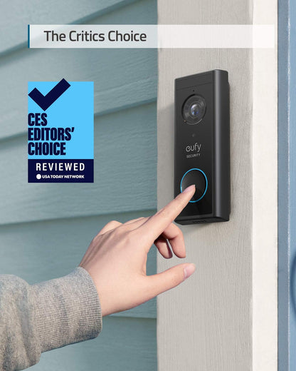eufy Security Wireless Video Doorbell S220 Add-on with 2K Resolution Video, Easy Self-Installation, Enhanced Home Security, Cost-Effective, Compatible with HomeBase 1, 2, 3, E