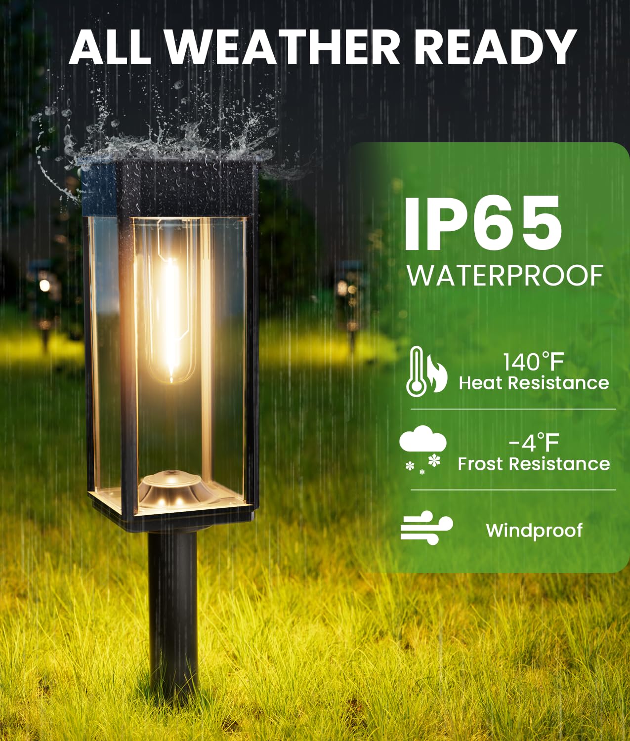 BITPOTT Bright Solar Pathway Lights Outdoor Waterproof IP65, 8 Pack Auto On/Off Solar Outdoor Lights for Path, Yard, Patio, Landscape, Lawn, Walkway, Driveway, Garden Decor Lighting Solar Powered