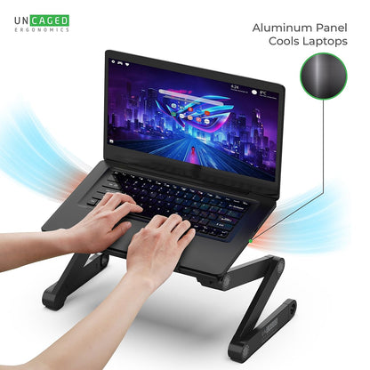 WorkEZ Adjustable Laptop Stand for Desk, Adjustable Height Laptop Stand, Ergonomic Foldable Portable PC Holder, Computer Riser, Home Office Supplies