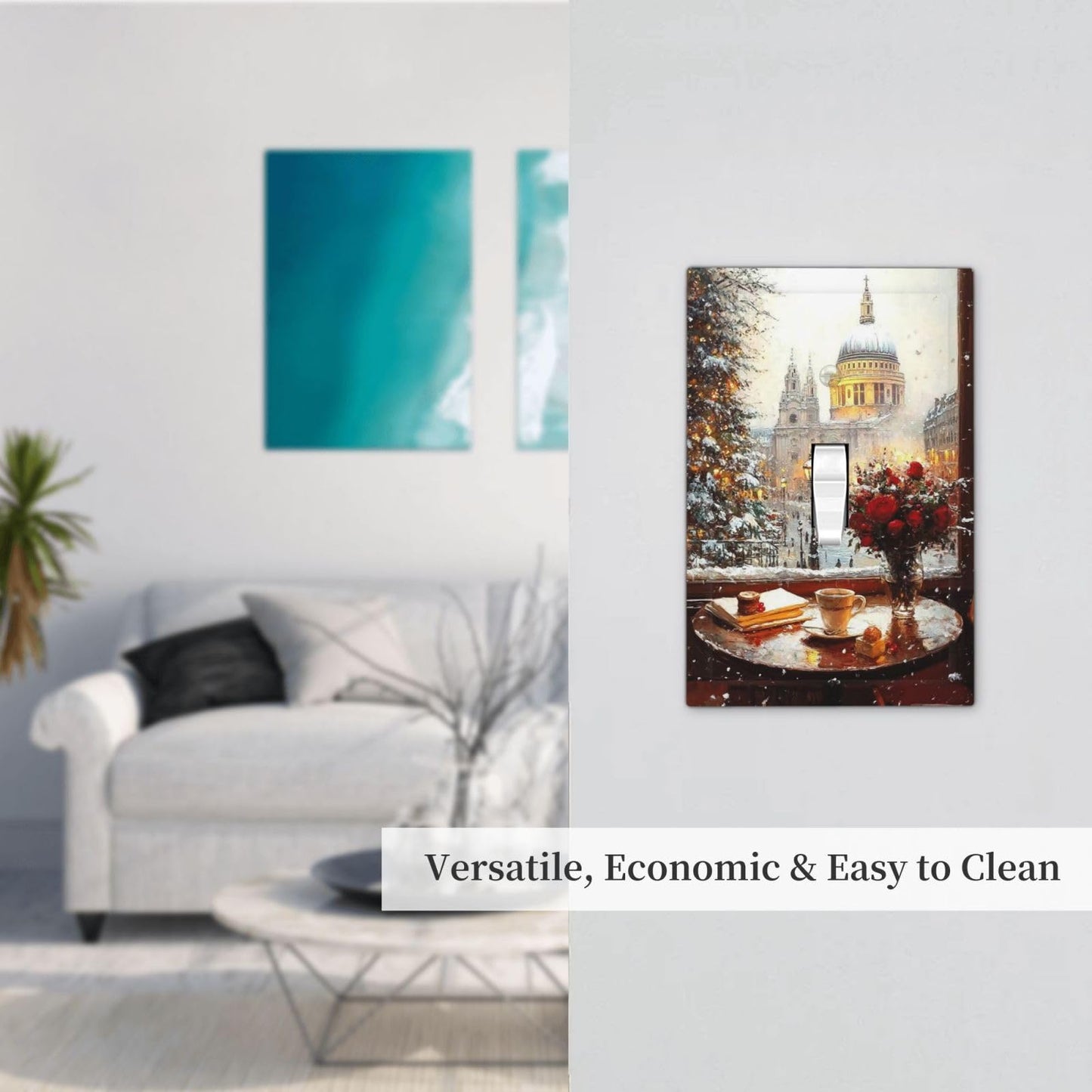 Decorative Art Light Switch Covers Christmas St Paul's Snowy Café Single Toggle Wall Plate Decorative Switchcover Electrical