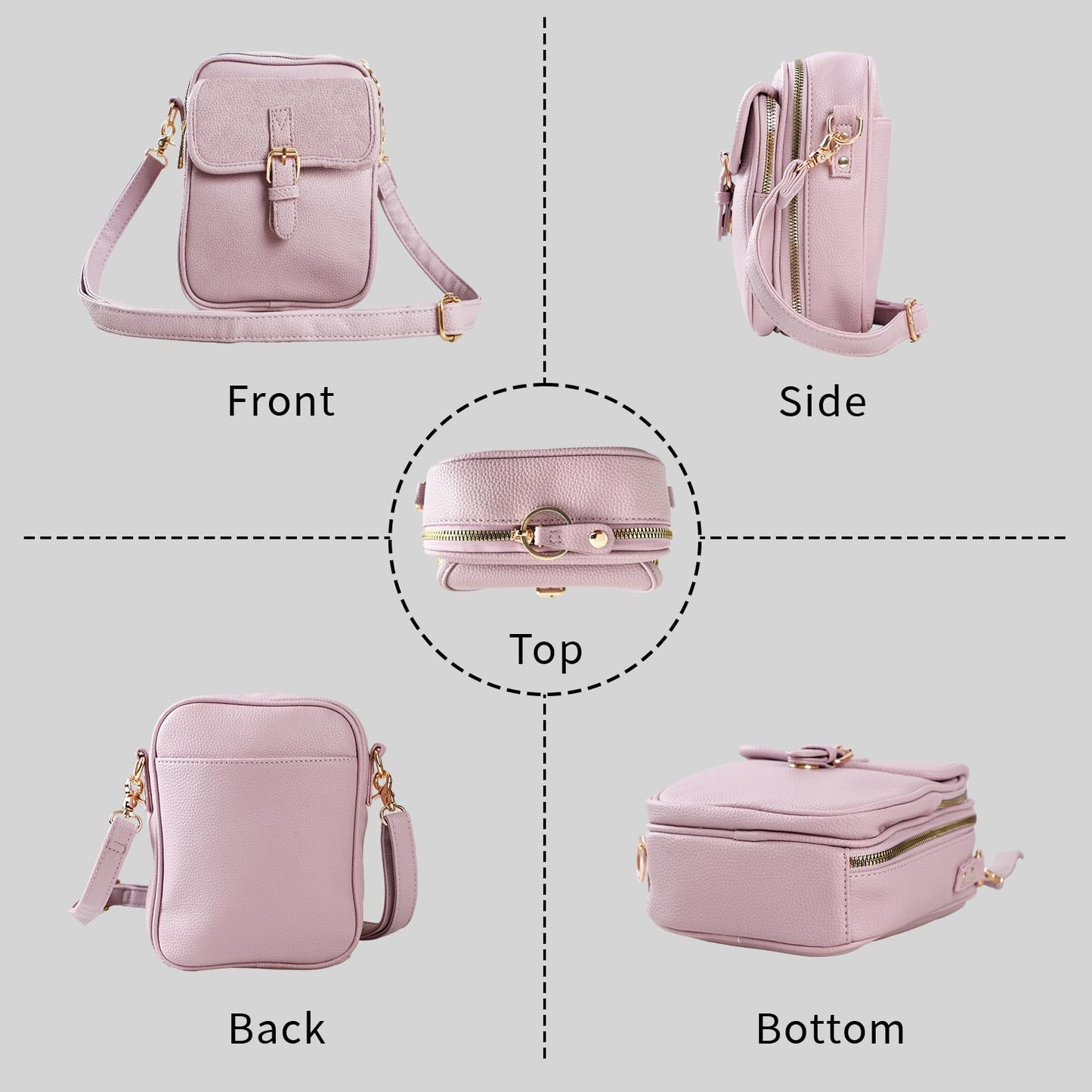 Leather Crossbody Bag for Women - 2025 Vintage Anti-Theft Messenger Bag with Double Layer Large Capacity, Built-in Purse Card Slots,Retro Faux Leather Shoulder Sling Bag for Travel (Purple, Large)