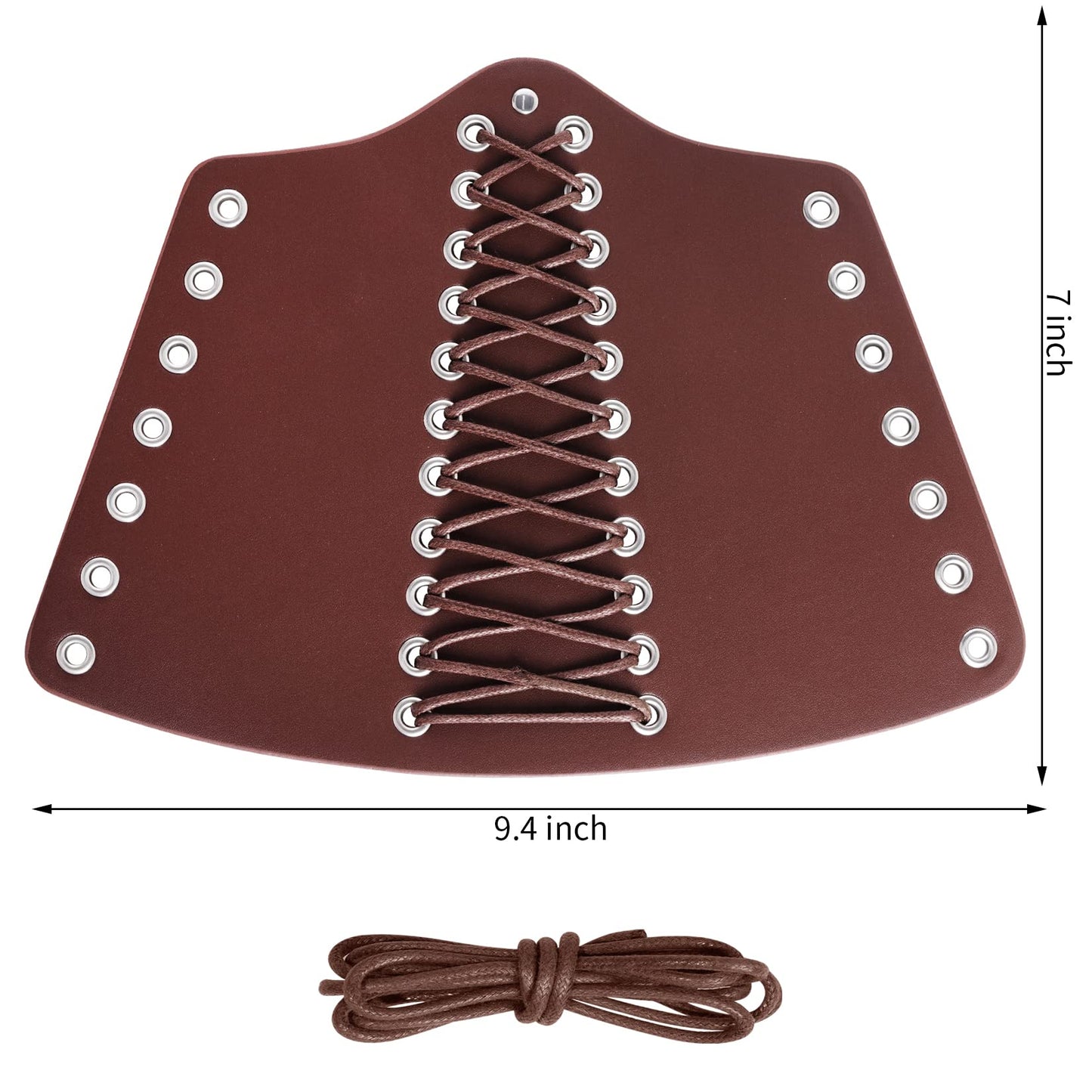 Pistha 3 Pcs Corset Belt Elastic and Faux Leather Gauntlet Wristband for Women Halloween Medieval Renaissance Pirate Viking Warrior Cosplay Brown (M, Brown)
