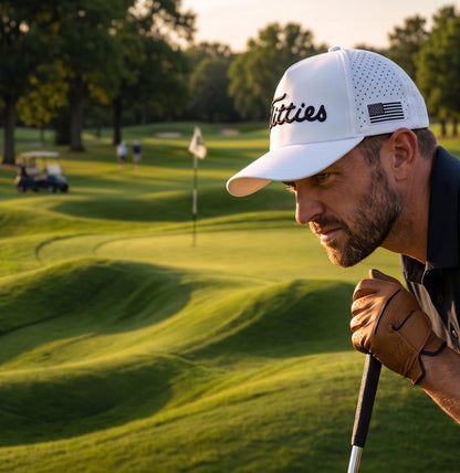 Funny Golf Hat Gifts for Men, USA Funny Golf Cap with USA Flag, Gift Party, Birthdays, Wedding Gifts One-Size Fits All (US, Alpha, One Size, White Hat with Flag)