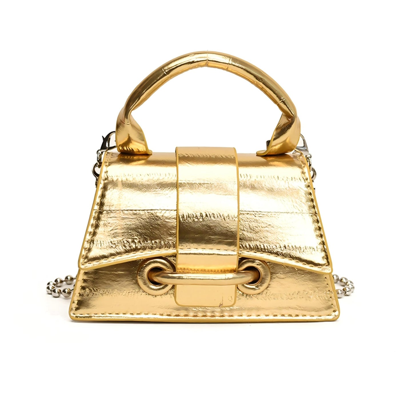 Mini Crossbody Bags Women's Y2K Purses Top Handle Crossbody Bag Clutch Shoulder Handbag for Cocktail Party Prom Wedding Gold