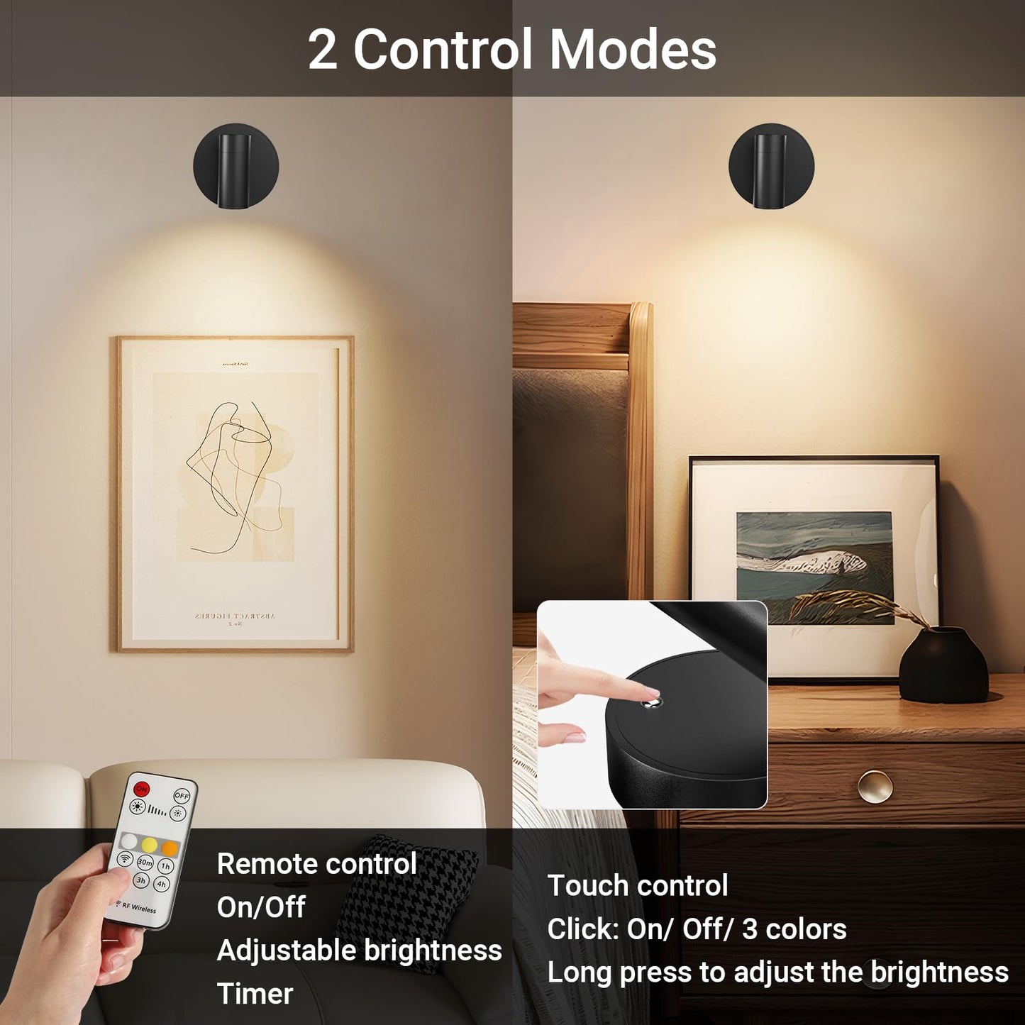 TaoFiaCo Spotlights Indoor, Wireless Uplighting Indoor with Remote Dimmable, Rechargeable Picture Lights,350° Rotate, Battery Powered Spot Light for Artwork Christmas Tree Plant Painting