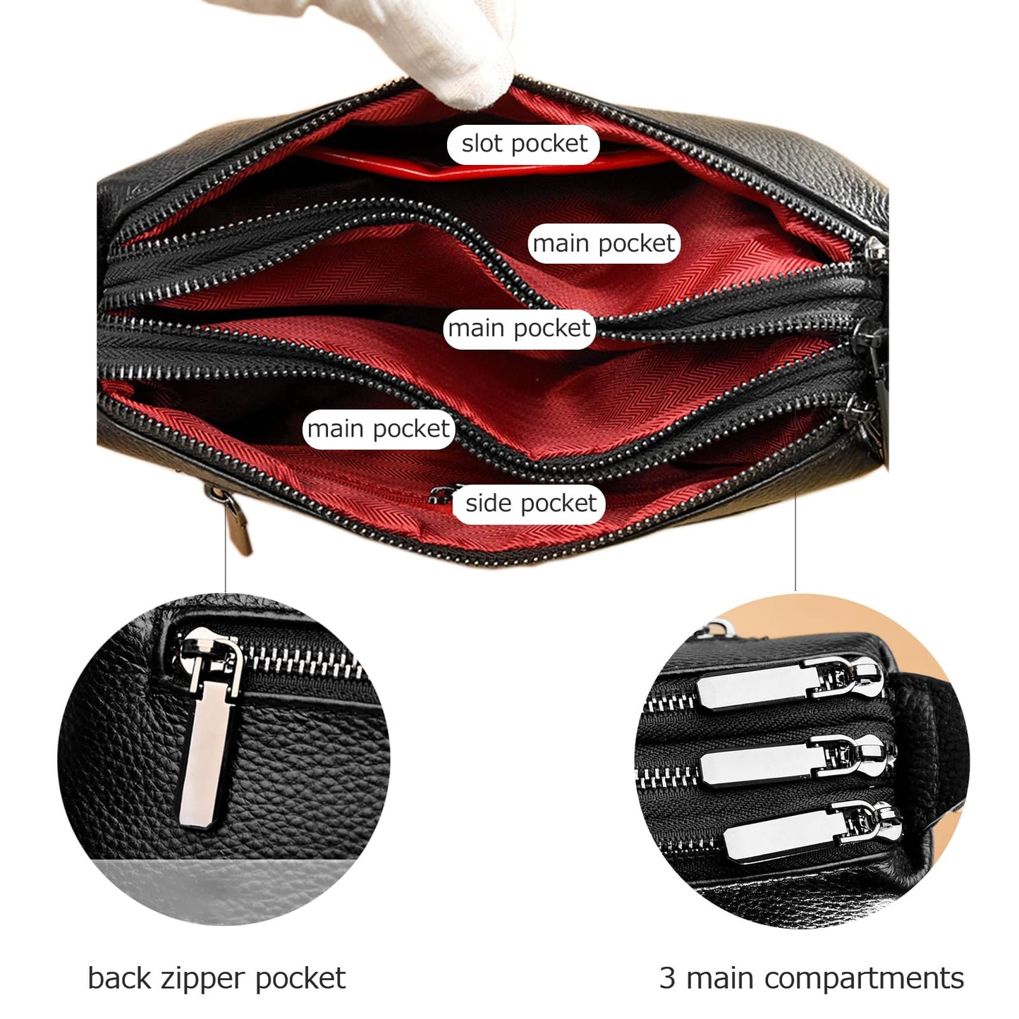 Genuine Leather Purses for Women Crossbody Bags Small Shoulder Handbags Trendy Clutch Cross Body Phone Purses, Brown