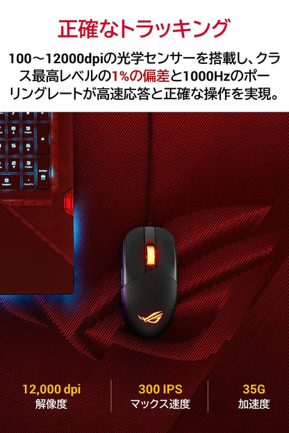 ASUS ROG Strix Impact III Wireless Gaming Mouse, 57 G Lightweight, 36K DPI Sensor, Bluetooth & 2,4GHz RF, ROG SpeedNova, Up to 618hrs Battery Life, Replaceable Switches, ROG Omni Receiver, Black