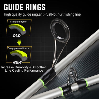 Sougayilang Baitcaster Combo, IM7 Graphite 2Pc Blank Rods,M/MH Power,EVA Handle & Stainless Steel Guides，7.1:1 Gear Ratio, 18LB Drag for Bass, Walleye, Pike