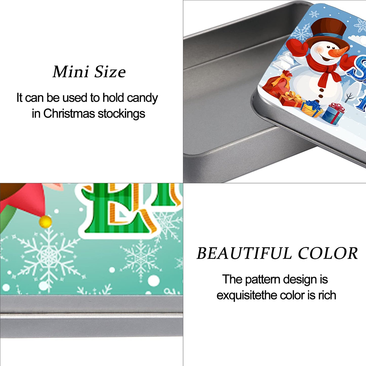 Zhengmy 8 Pack Novelty Christmas Poop Mint Stocking Stuffers Tins Christmas Character Mint Tins Gift Funny Candy Metal Box for Kids Teen Boy Adult, 4 Cute Style