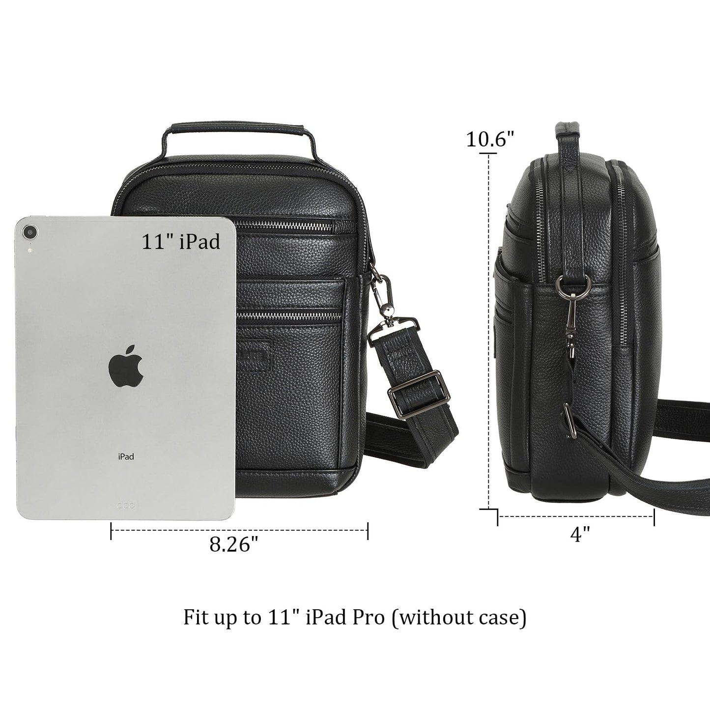 Polare Italian Cowhide Leather Messenger Bag Waterproof Chest Shoulder Crossbody Bag Casual Sling Business Handbag for Men