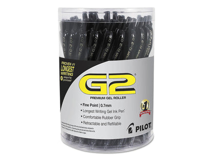 PILOT G2 Premium Gel Roller Pen, Retractable and Refillable, Fine Point 0.7 mm, Black Ink, 36 Count