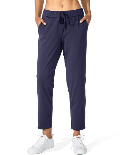 G Gradual Women's Pants with Deep Pockets 7/8 Stretch Sweatpants for Women Athletic, Golf, Lounge, Work (Navy, XX-Large)