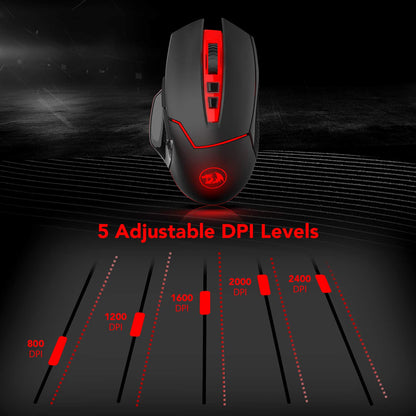 Redragon M690 PRO Wireless Gaming Mouse, 8000 DPI Wired/Wireless Gamer Mouse w/Rapid Fire Key, 8 Macro Buttons, Ergonomic Design for PC/Mac/Laptop, White