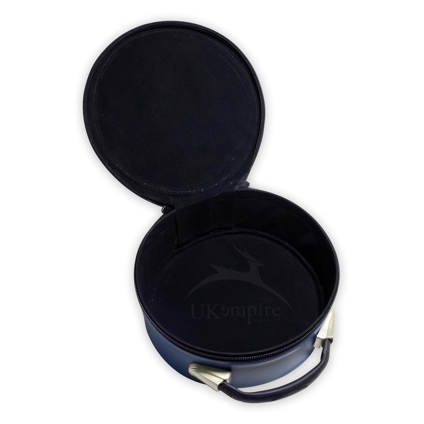 UK EMPIRE GROUP Premium Masonic Crown Cap Case Leather – Freemason Hat Storage Carrying Box, Blue (Plain)