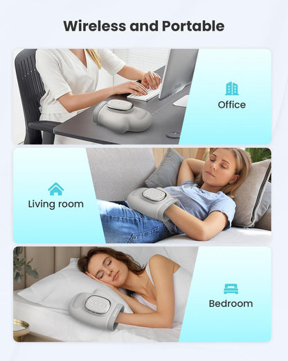 COMFIER【2026 Fathers Day Gift for Men， Cordless Hand Massager for Arthritis and Carpal Tunnel, Updated Bigger Electric Hand Massager with Heat and Compression,Wrist, Finger Massage