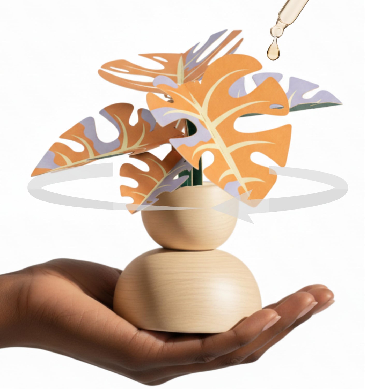 Pulzents Spin Rotating Desk Decor – Minimal Kinetic Desk Sculpture with Soft Scent, Passive Diffuser for Small Spaces, Aesthetic Gift for Women, Home & Office