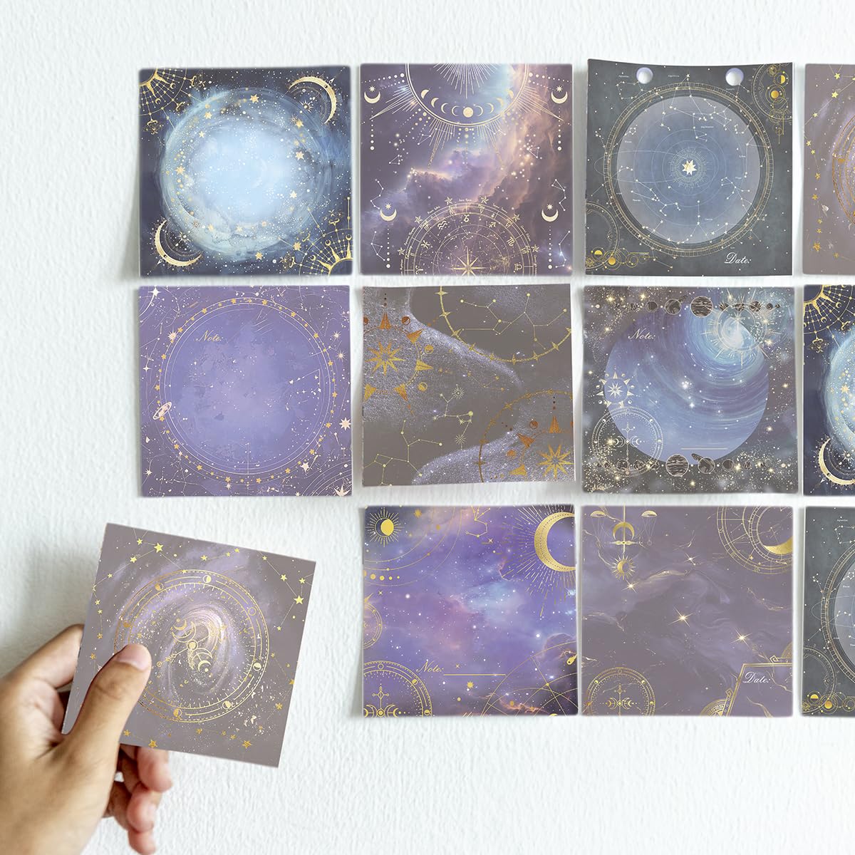 Post it Notes 3x3 Cute and Aesthetic Sticky Notes Planner Notepad - 450 Sheets - Desk Accessories for School, Office, and Home - Ideal Gifts for Teachers, Women, and Coworkers (Astrology Fantasy)