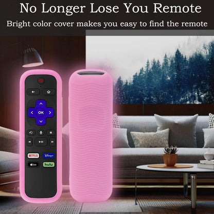 Silicone Protective Controller Cover fits for Roku TV Voice Remote | Element Roku | Westinghouse Roku TV Controller Cover,Glow in The Dark