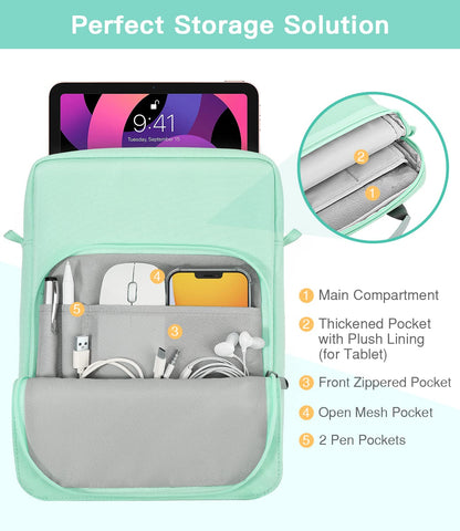 MoKo 15 Inch Laptop Sleeve Bag Fits MacBook Air 15" M2 2023, MacBook Pro 14" M2 2023, Galaxy Tab S9 Utra 14.6" 2023, Handle Carrying Case with Shoulder Strap, Indigo