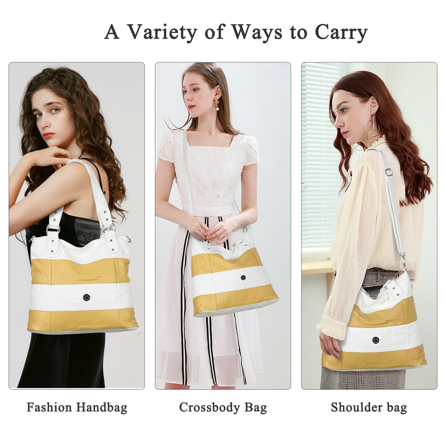 Angel Kiss Hobo Purses for Women Multi-Color Striped Lattice Cross Body Shoulder Purse Bag Tote Handbag