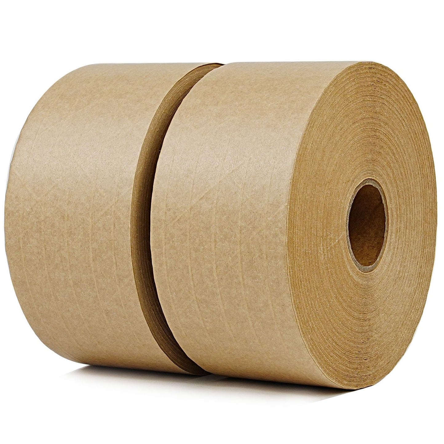CHUANGSEED 2-Pack Reinforced Water Activated Gummed Kraft Paper Tape, 2.75 inch x 380 ft, Total 760ft,for Heavy Duty Secure Packing and Shipping Writable Eco-Friendly Biodegradable
