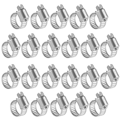WINL Stainless Steel Hose Clamps - 22 Pack Worm Gear Drive Hose Clamps Micro Size 6 Clamping Range from 5/16 Inch to 7/8 Inch (8mm-22mm) for Automotive Plumbing, 1/2'', 3/4'' Clamps