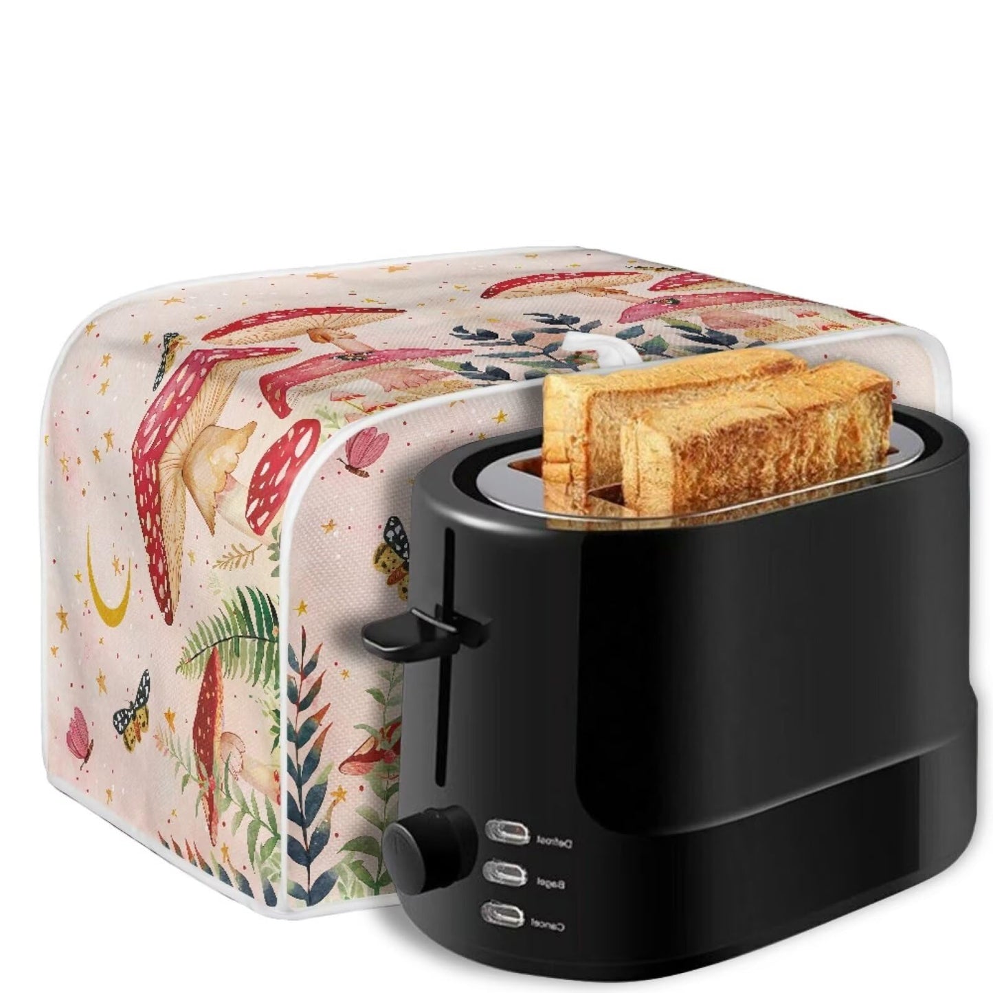 ASQVTIFE 4 Slice Toaster Lid Cover Butterfly Toaster Covers for Kitchen Counter Mushroom Dust Cover for Bread Maker Covers Gift for Mom Wife Friends Greasy Protection Anti Sputtering