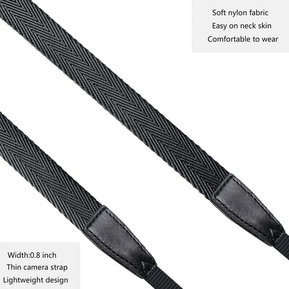 YMTHamaz3 Camera Neck Strap/Thin Camera Strap or Binoculars Strap Black