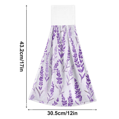 Boccsty Purple Lavender Hanging Kitchen Towels 2 Pieces Spring Summer Flower Floral Dish Cloth Tie Towels Hand Towel Tea Bar Towels for Bathroom Farmhouse Housewarming Tabletop Home