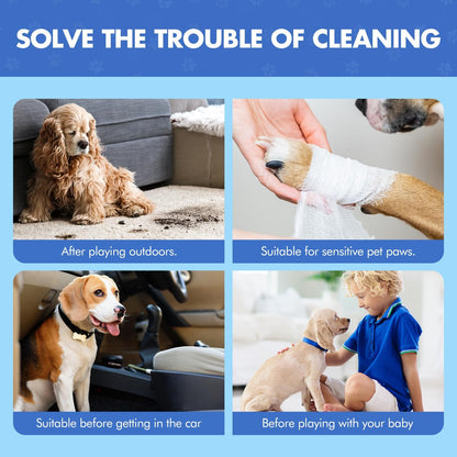 Paw Cleaner | No-Rinse Foaming Cleanser for Dogs Cats | 7 fl oz | Gentle and Safe | Pleasant Smell | Deep Clean Pet Paws | Bottle with Removable Soft Silicone Brush, 2 Bottles