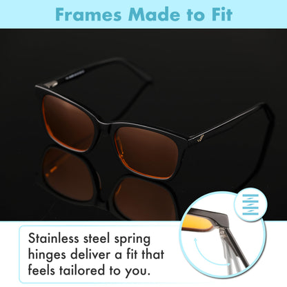 XL Orange Blue Light Blocking Glasses for Better Sleep - 99.5% Premium Acetate Computer Migraine Glasses for Men - Amber Tint Gaming Glasses - TV Blue Light Blockers Gamer Glasses for Eye Strain