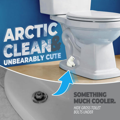 MENNTY Polar Bear Toilet Bolt Covers Decorative, Glow in the Dark Toilet Bolt Caps, 2 PCS Cute PLA Toilet Caps for Bottom of Toilet – Hide Rusty Bolts, Easy Push-On Fit