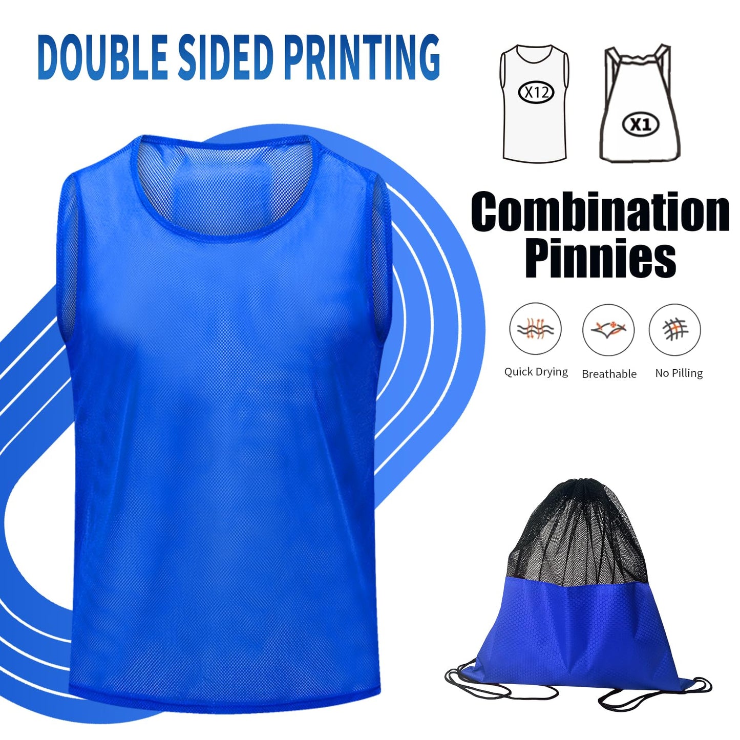 Antoyo 12/24/48Pcs Soccer Pinnies Youth, Scrimmage Team Practice Vests