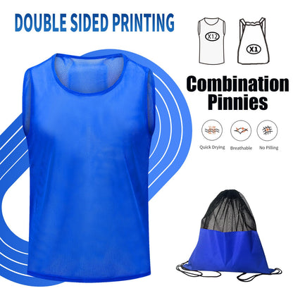 Antoyo 12/24/48Pcs Soccer Pinnies Youth, Scrimmage Team Practice Vests