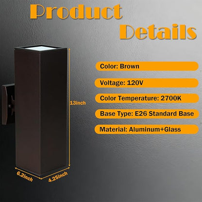 Dusk to Dawn Outdoor Wall Light,Patio Wall Light Fixture, Oil Bronze Porch Lights Outdoor Wall, Anti Rust Waterproof Outside Wall Sconces for Garage, Balcony, Entrance - ETL