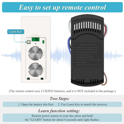 Smart WiFi Ceiling Fan Remote Control Kit, Universal 3 Speed Ceiling Fan Control with Dimmer, Compatible with Alexa, Google Assistant and Smart Life App, Remote Control Timing
