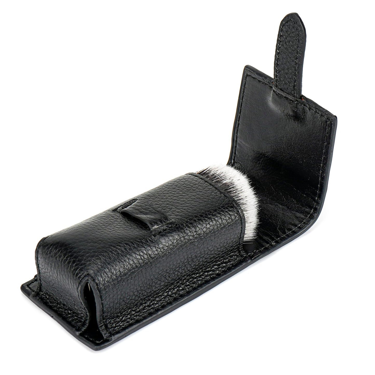 Linkidea Travel Shaving Brushes Storage Case, Portable Shaver Brush Organizer Bag, Shaving Brush Travel Holder for Standard Shave Brushes (Black)