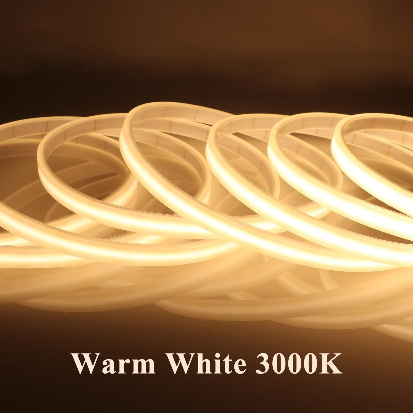 LEDENET COB LED Strip Lights Waterproof IP67 Warm White 3000K DC12V 16.4ft/5m 480LEDs/m Dimmable Flexible LED Tape Lights for Bedroom Living Room Wedding Outdoor DIY Lighting