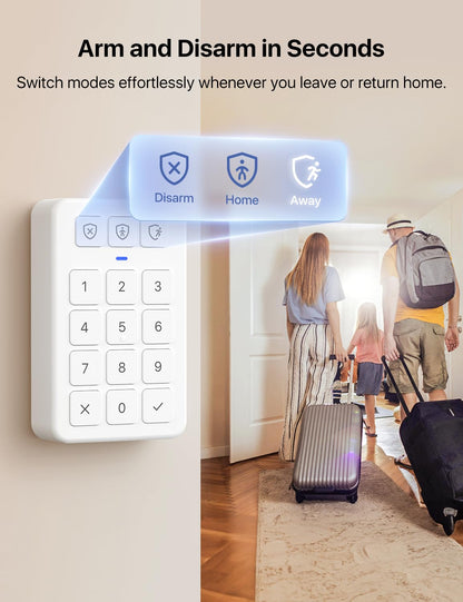 X-Sense Smart Home Security System, Wireless Security System 5-Piece Set, Supports Mobile App Alerts, Compatible with Alexa, Includes 1 Base Station, 2 Door Sensors, 1 Motion Sensor, 1 Keypad, AS05