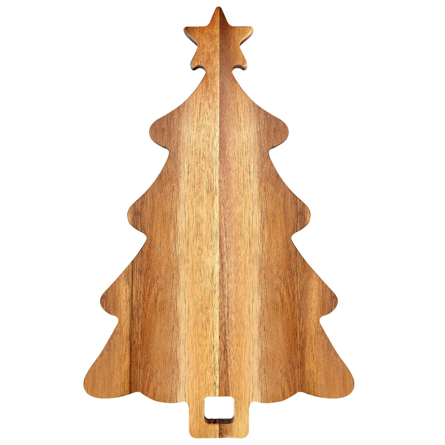 16.5" Wooden Christmas Tree Charcuterie Boards Acacia Wood Cutting Board with Handle Christmas Kitchen Decor Gifts Xmas Serving Cheese Board Festive Decorative Food Tray Holiday Xmas Tree Platters