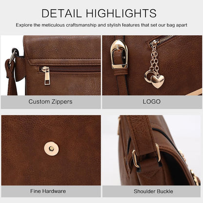 MKF Collection Crossbody Bags for Women, Sling bag Vegan Leather Shoulder bag Ladies Small Purse Handbag by Mia K
