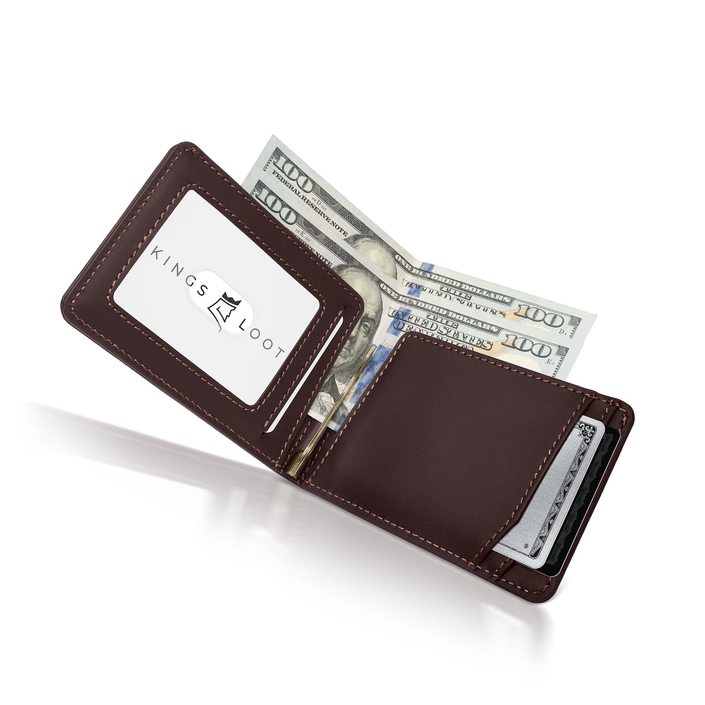 Kings Loot Wallet for Men | Minimalist Slim RFID Blocking Leather Design with Cash Pocket & Card Pull Strap | Holds 1-15 Cards | Stylish & Durable Wallets (Umber)