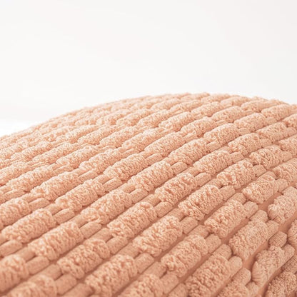 Fancy Homi Peach Long Body Lumbar Lumbar Decorative Throw Pillow Covers 14x36 Inch for Bed Couch Bedroom Bench, Soft Corduroy Rectangle Solid Pillow Case, Rustic Farmhouse Boho Room Decor