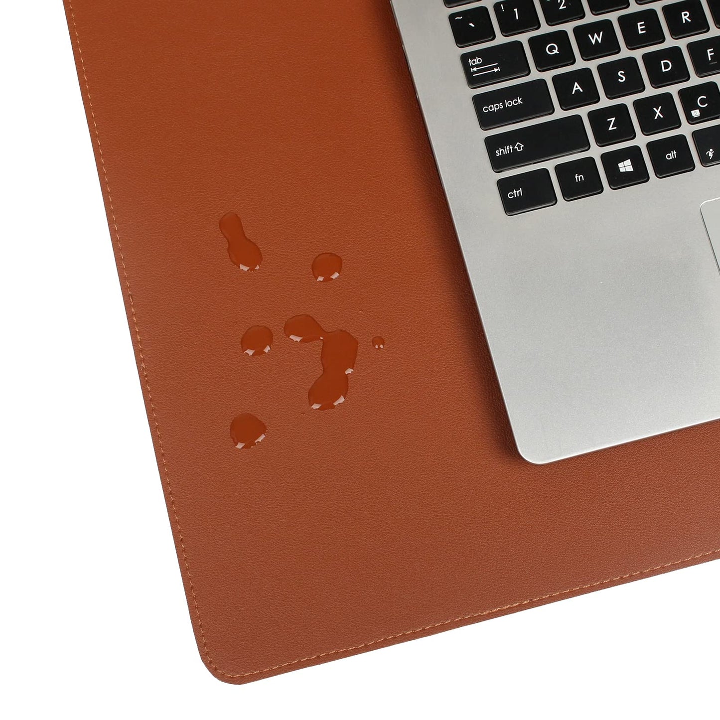Desk Pad Blotter,Wolaile 36x17 in Large PU Leather Mouse Pad,Waterproof Non-Slip Writing Desktop Protector Mat,Office Desk Accessory,Brown